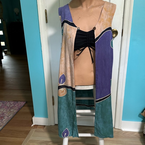 Long Batik Vest or Duster ~ M - Picture 4 of 8